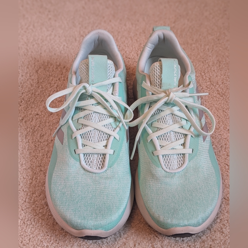 Adidas Women's Light Green and Gray Sneakers - Picture 10 of 11